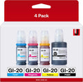GI-20 GI20 Refill Ink Bottles Kit Compatible with Canon G6020 G7020 G5020 MegaTank Printers, 4-Pack (170ML GI-20 Black, 70ML GI20 Color)