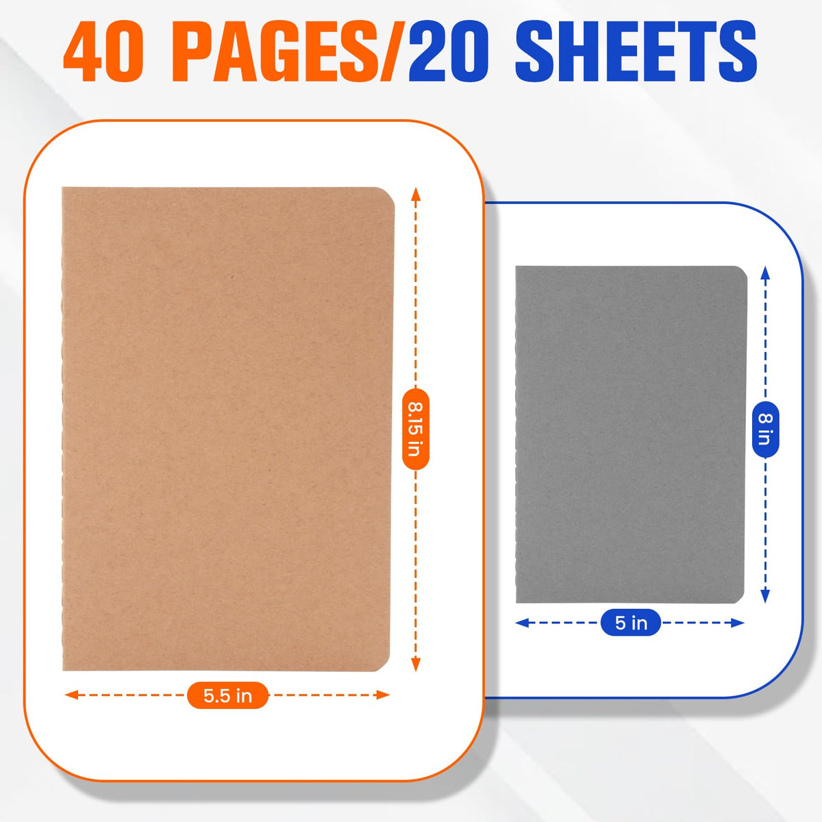 12 Pack A5 Kraft Journal Notebooks Bulk, Lined Travel Journal