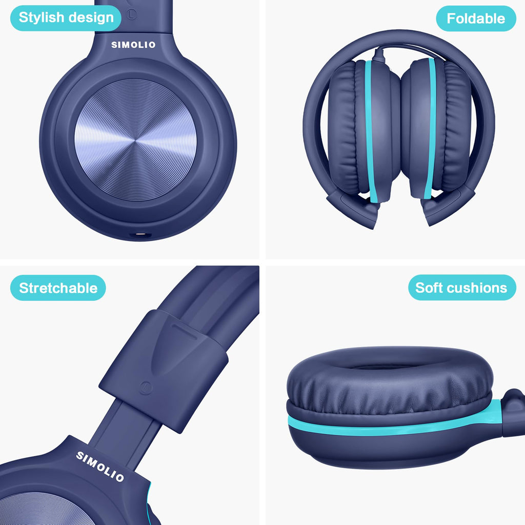 SIMOLIO Manyshare Kids Headphones with Mic, 3.5mm Wired School Headset