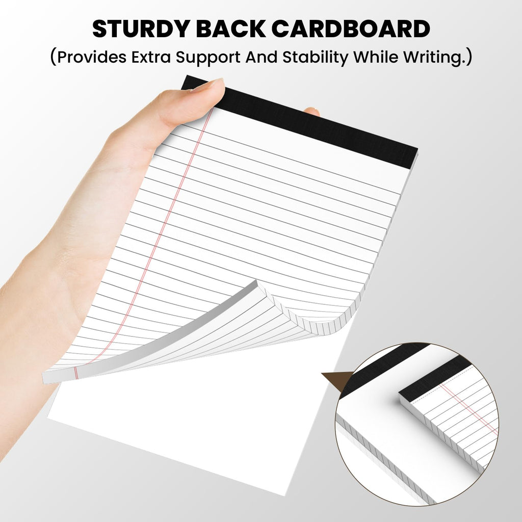 6 Pack Notepads 5x8, Color, Small Legal Pads, Perforated Notebook