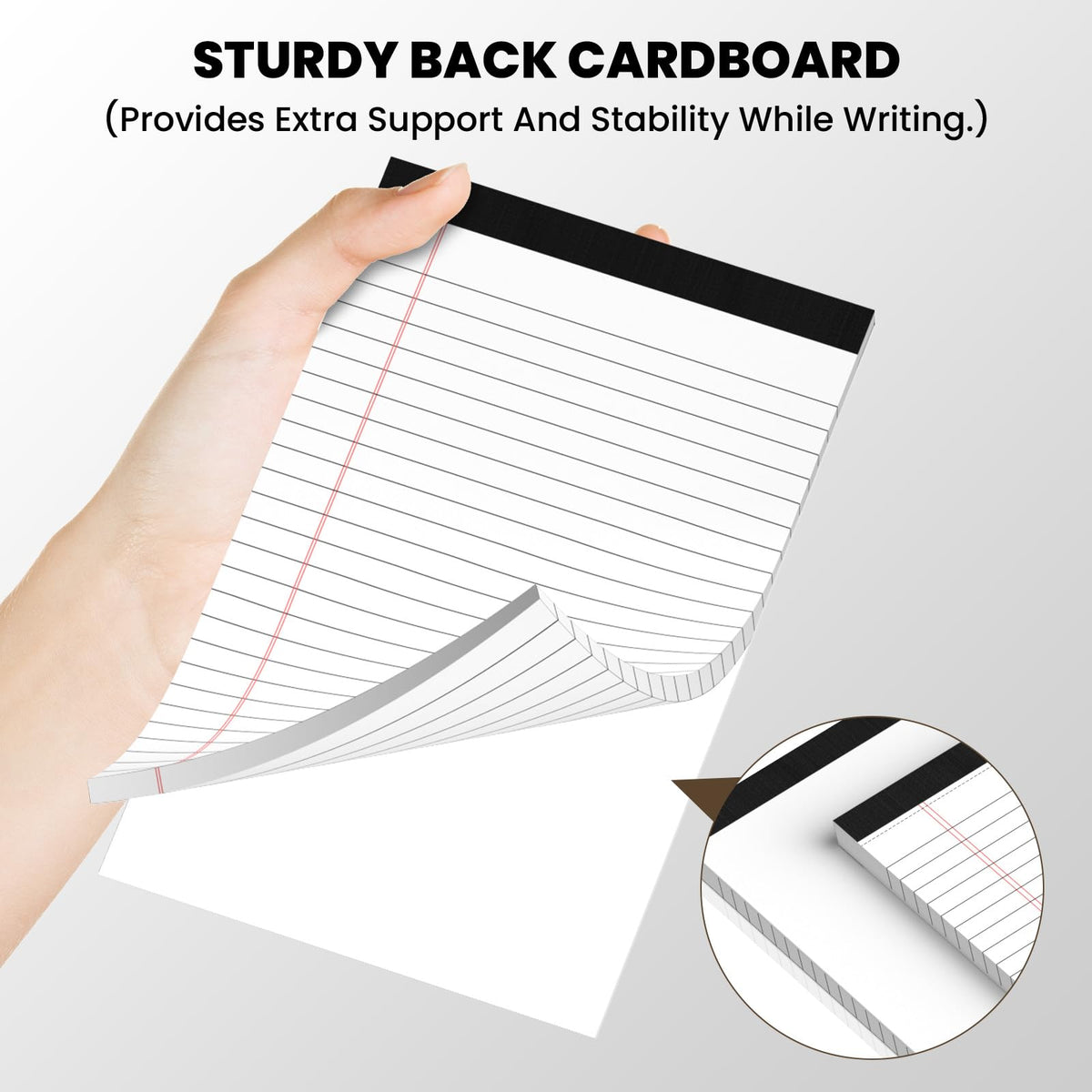 6 Pack Notepads 5x8, Color, Small Legal Pads, Perforated Notebook