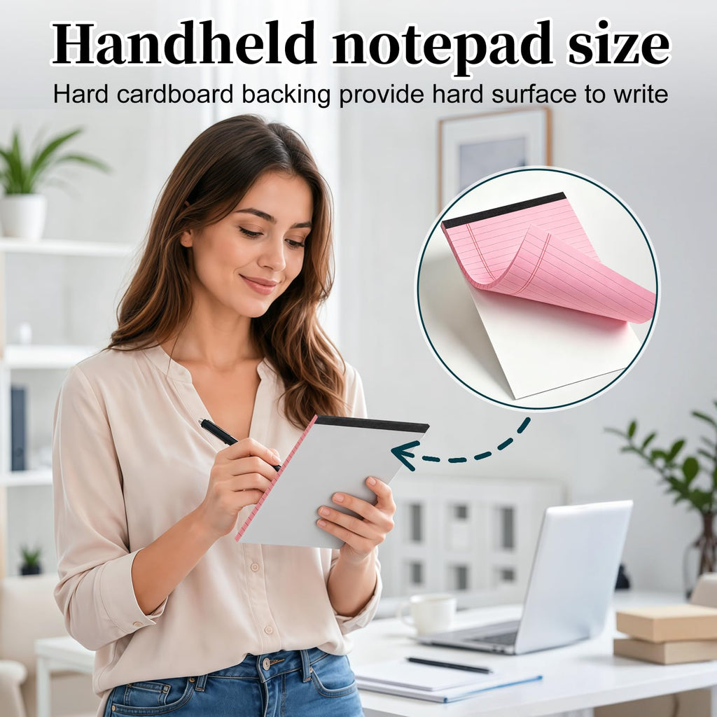 7 PCS Note Pads 5x8 Small Legal Pads 210 Sheets, Perforated Small Notebook Notepad 5 x 8 ,College Ruled Lined Paper Pads 80GSM, Mini Hard Backing Writing Pads Memo for Work School &Office Supplies-Multicolor