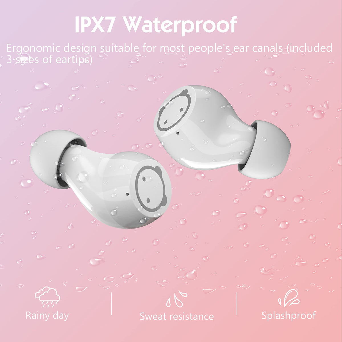 Kids Wireless Earbuds, Noise Reduction Earbuds for Kids Bluetooth 5.0 Waterproof in-Ear Headphones with Mic and Charging Case, Deep Bass Touch Control 36H Playtime Headset for School.