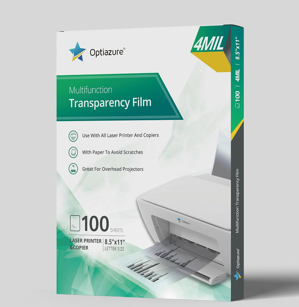 Optiazure Laser Transparency Film, Letter Size (100 Sheets)
