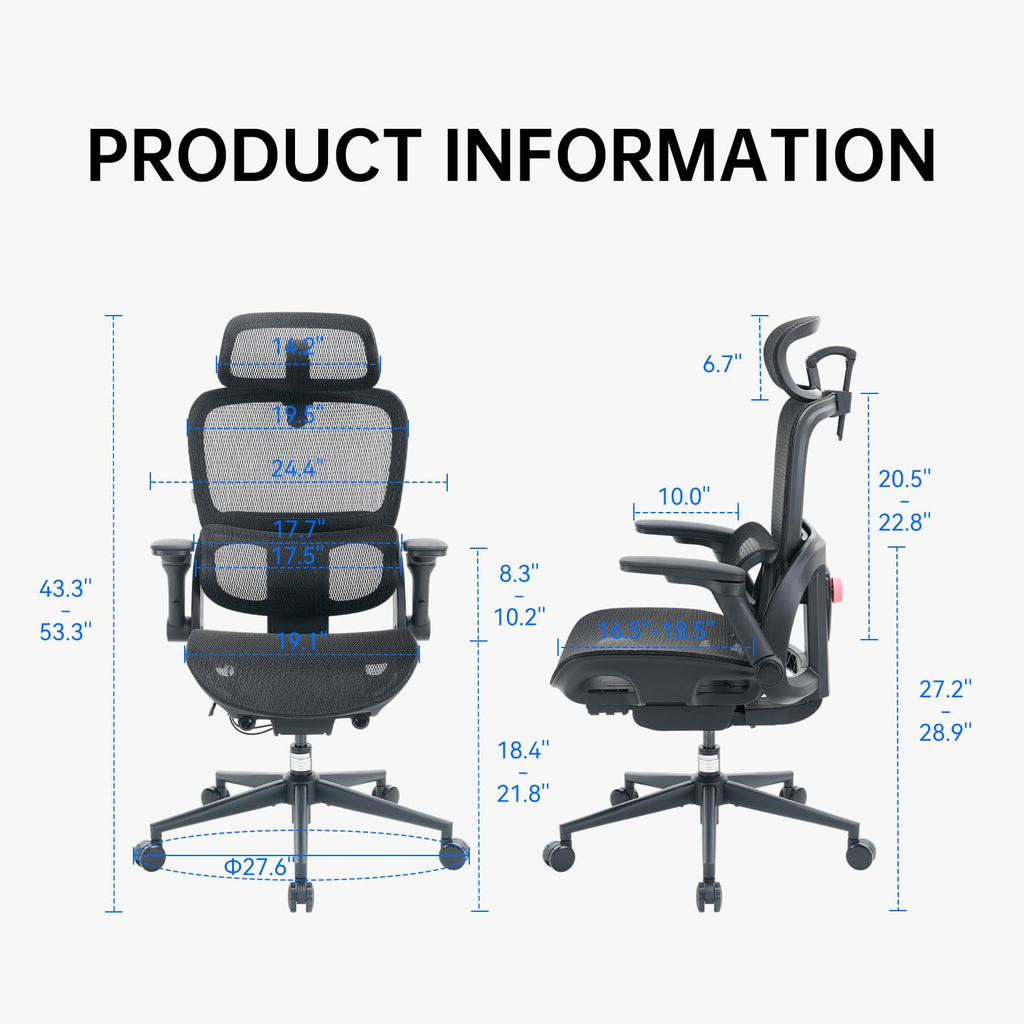 SIHOO M18 Ergonomic Office Chair, Mesh Back Desk Chair with Headrest