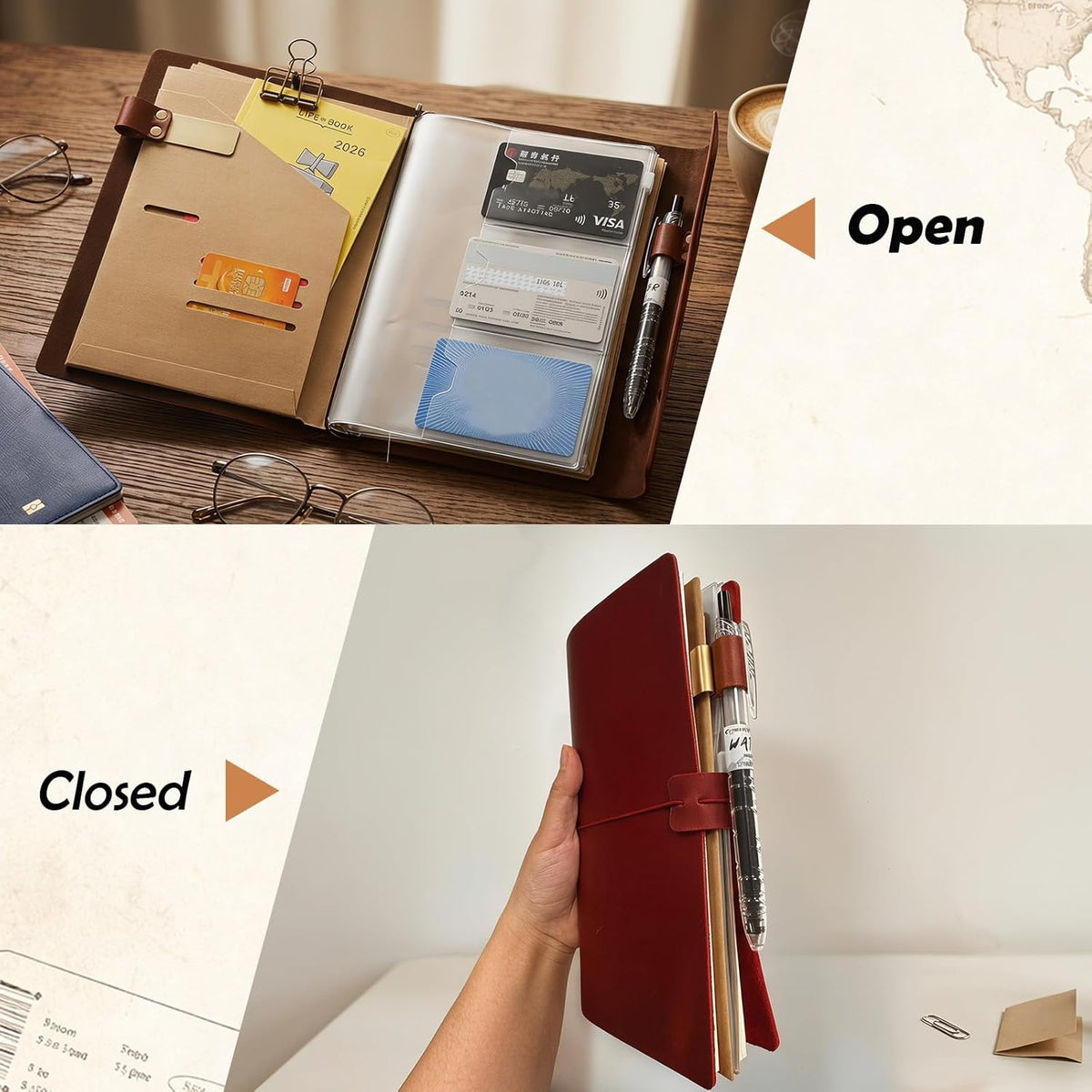 2PACK A5 Size Travelers Journal Notebook Accessories Inserts Kit