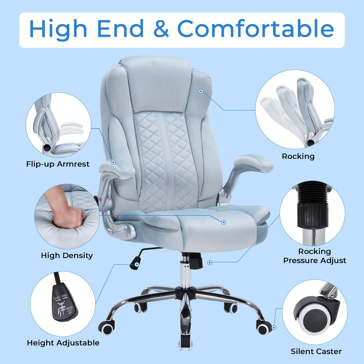 HESL 350 lb High-Back Executive Desk Chair (Multiple Colors)