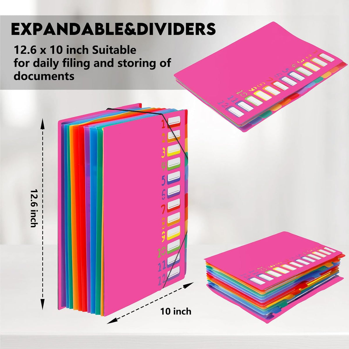 24 Pockets Expanding File Folder Organizer,Accordion File Organizer