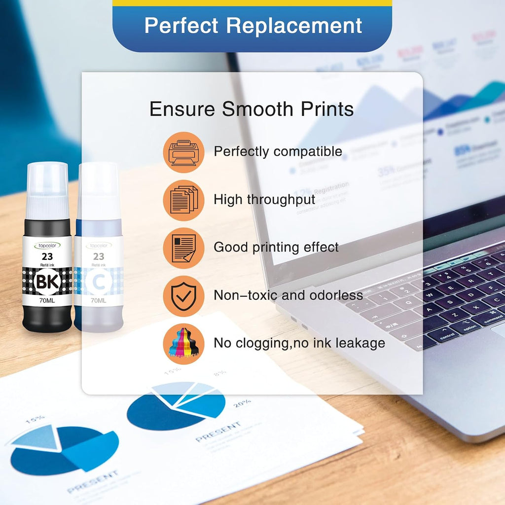 GI-23 GI23 Ink Refill Bottle Set Compatible for Canon G620 G520 Printer Ink