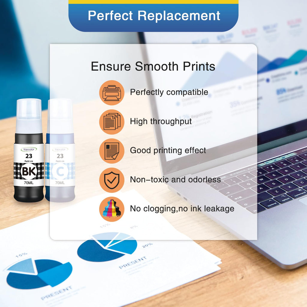 GI-23 GI23 Ink Refill Bottle Set Compatible for Canon G620 G520 Printer Ink