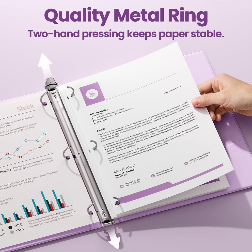 SUNEE 3 Ring Binder 1 Inch 4 Pack, Clear View 1" Binders Three Ring PVC-Free (Fit 8.5x11 Inches) for School or Office Supplies, Assorted Pastel
