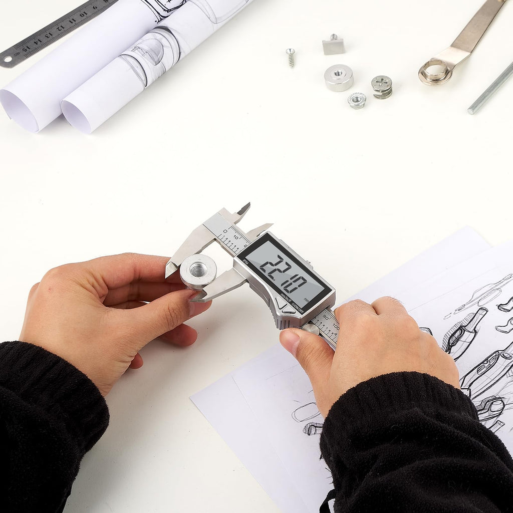 Digital Caliper, Adoric Calipers 0-6 Inch, Inch/mm Conversion, Large LCD
