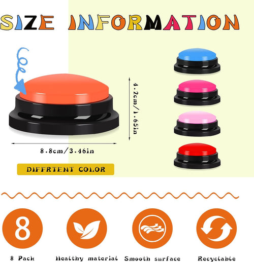 10 Pcs Recordable Answer Buzzers Button Answer Buzzers Game