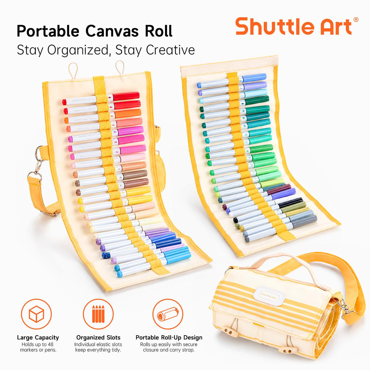 Shuttle Art 96 Colors Dual Tone Refillable Acrylic Markers with 100 Refills