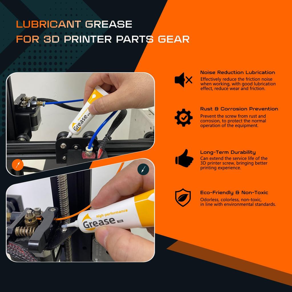 Essential 3D Printing Accessories Kit Includes 3D Printer Glue Sticks Adhesive for Hot Bed, 3D Printer Nozzle Cleaning Coating, Lubricant Grease, Suitable for All 3D Printers (6-Piece Set)