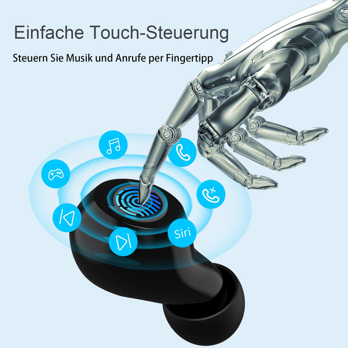 Kids Wireless Earbuds, Noise Reduction Earbuds for Kids Bluetooth 5.0 Waterproof in-Ear Headphones with Mic and Charging Case, Deep Bass Touch Control 36H Playtime Headset for School.