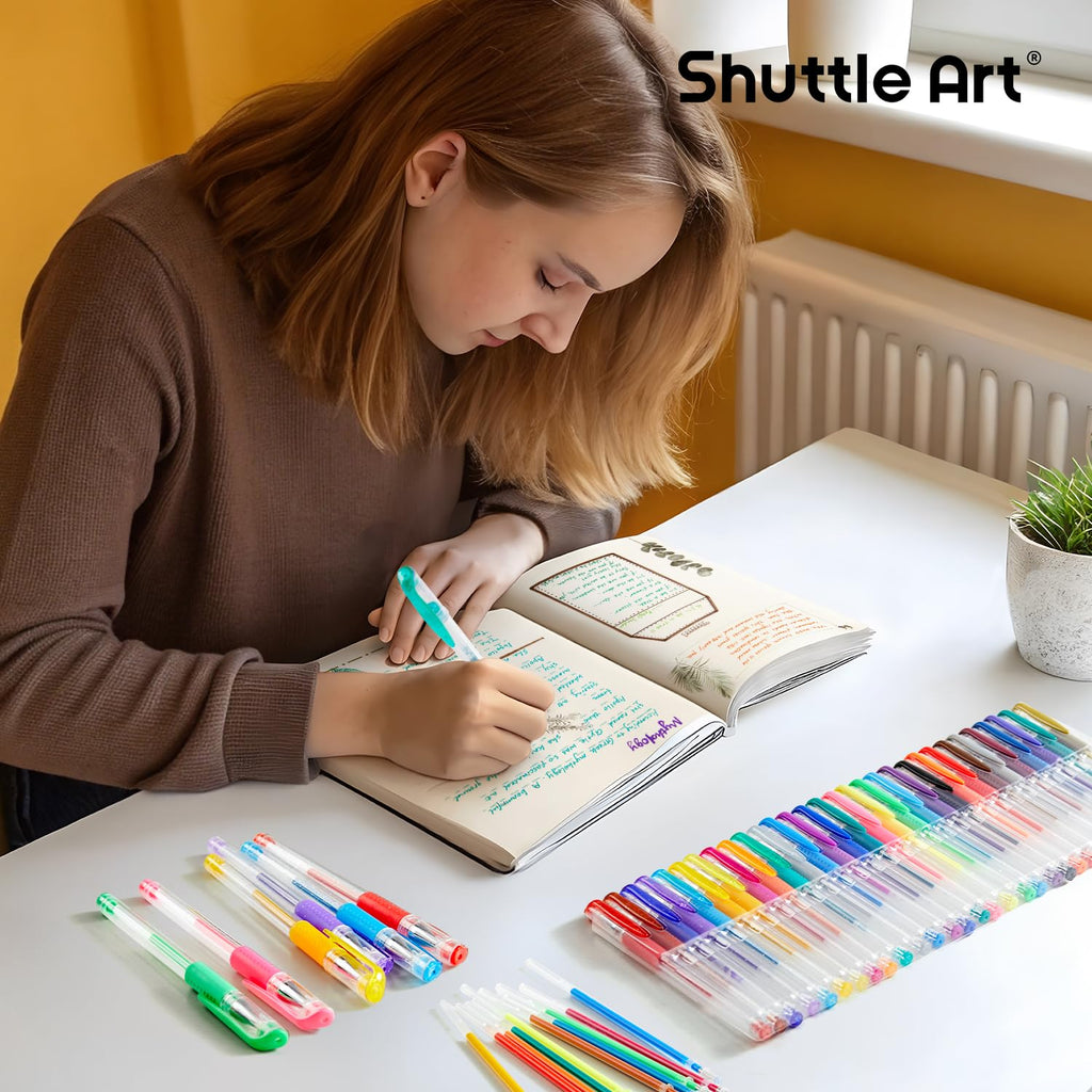 Shuttle Art 260 Pack Gel Pens Set, 130 Colors with 130 Refills for Adults Coloring Books Drawing Crafts Scrapbooking Journaling