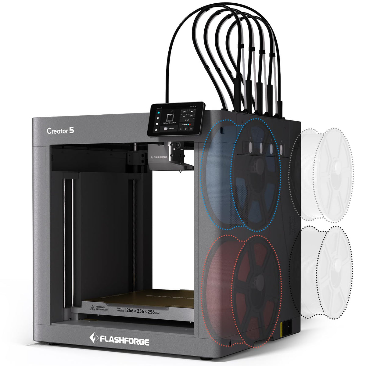 Flashforge Adventurer 5M 3D Printer for Beginners, 600mm/s Fast Printing, Direct Drive (280°C), Auto-Leveling, 8.7"x8.7"x8.7" PEI Build Plate - Ideal for Home, School & Makers