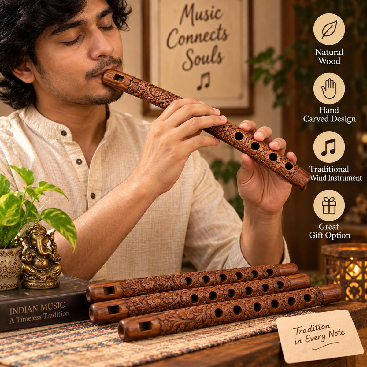 IBLAY: Six-Hole Wooden Flute in D (Beginner Level)