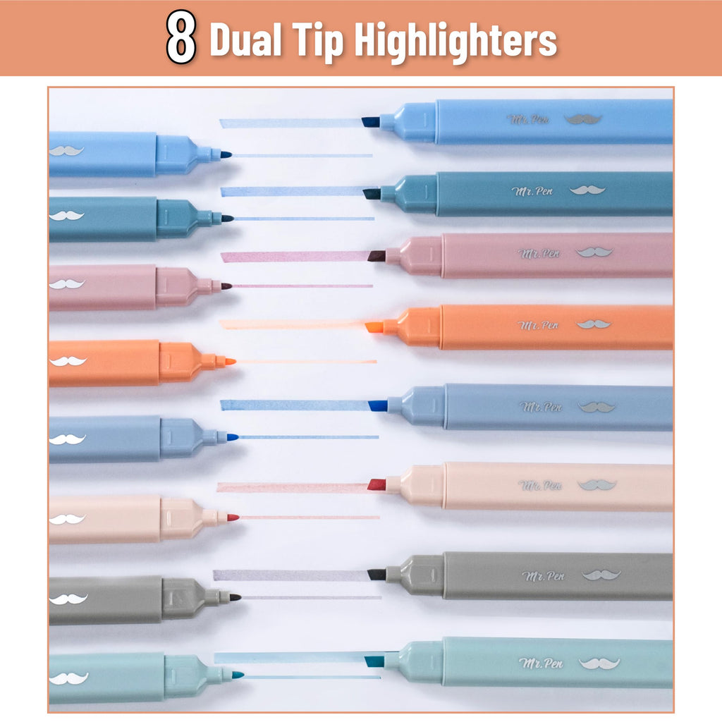 Mr. Pen- Dual Tip Bible Highlighters with Stand, 24 Pack