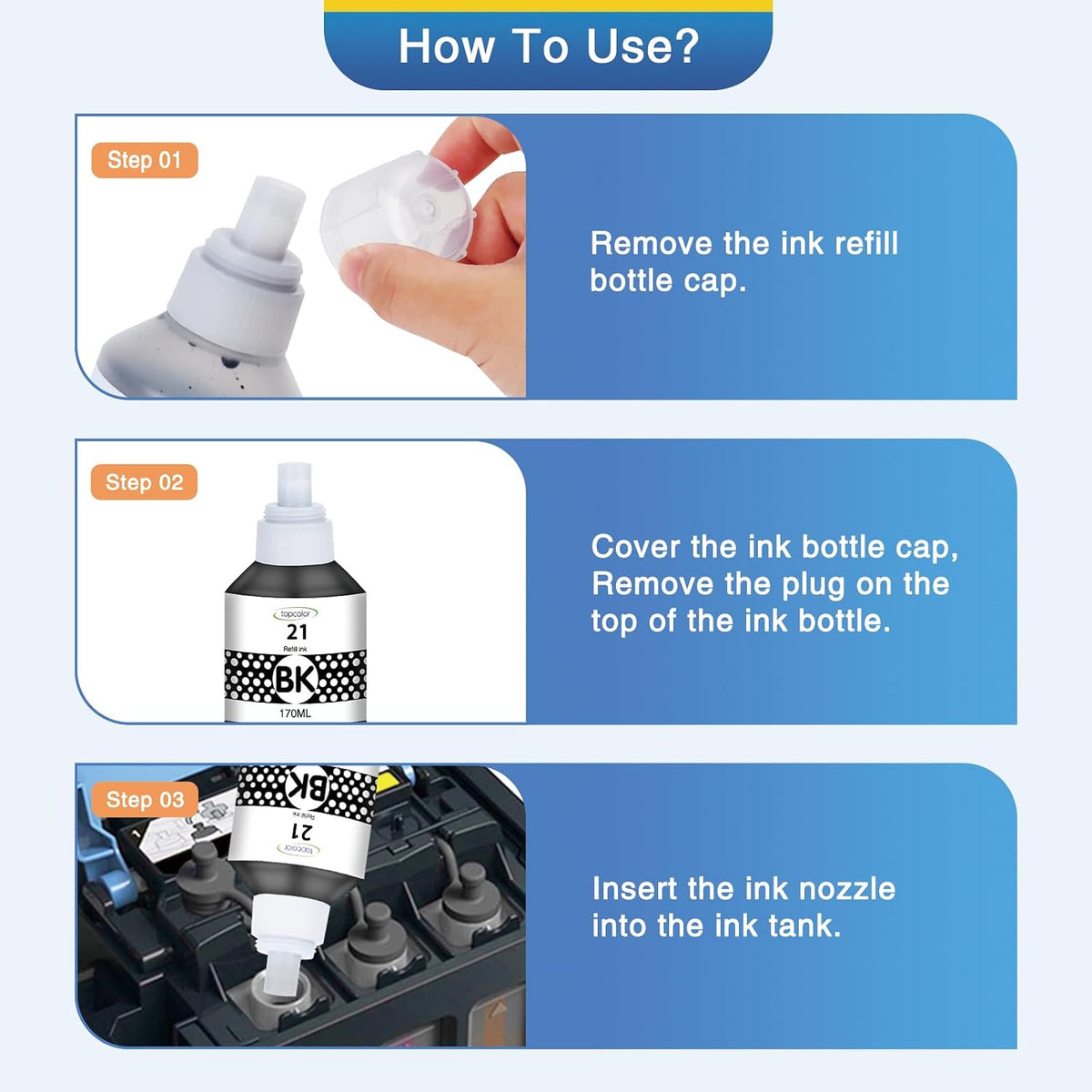 GI-21 G3270 G3260 Ink Bottles Compatible for Canon GI21 Ink Refill Bottles