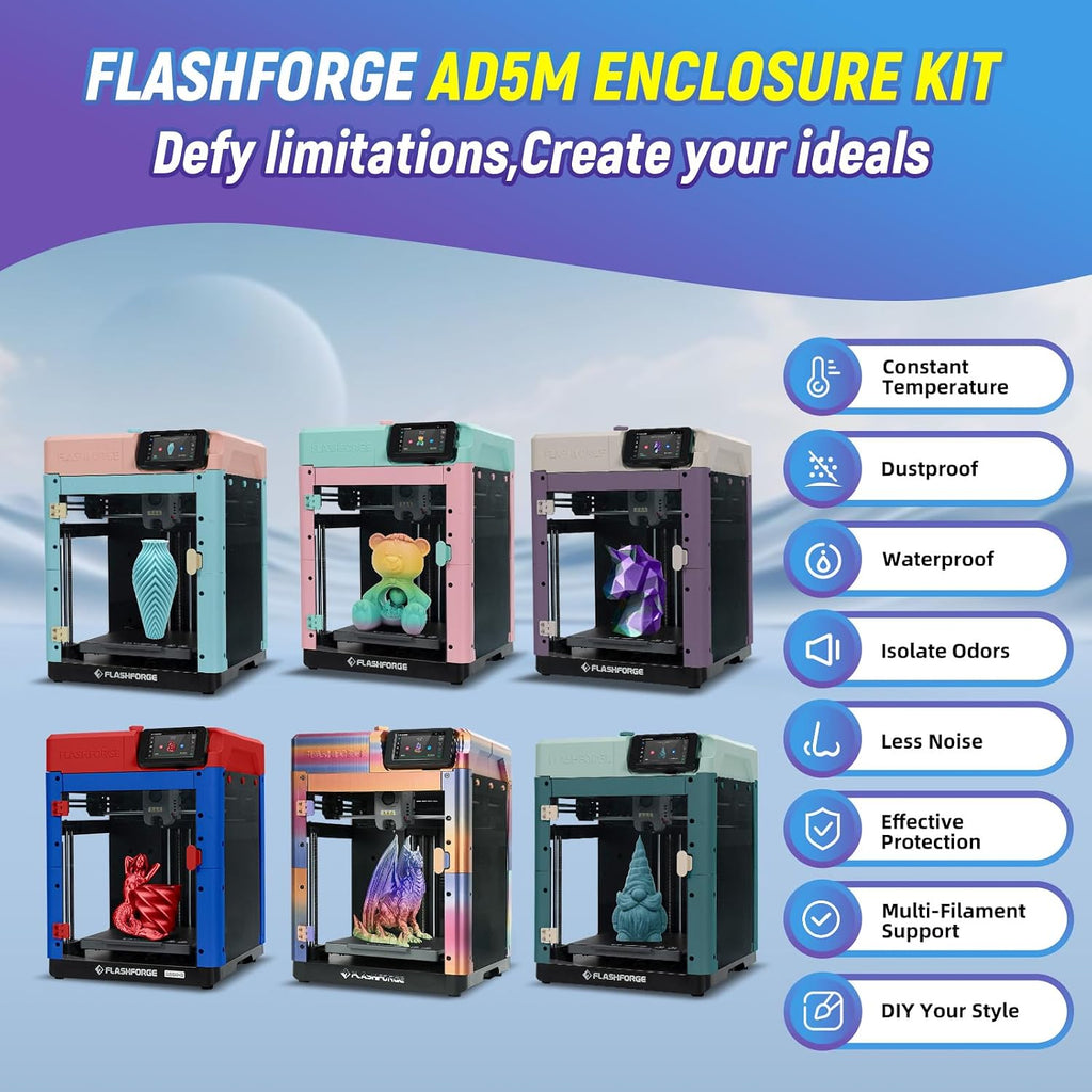 Official FLASHFORGE AD5M 3D Printer Enclosure 3MM PC Kit,DIY Enclosure Kit