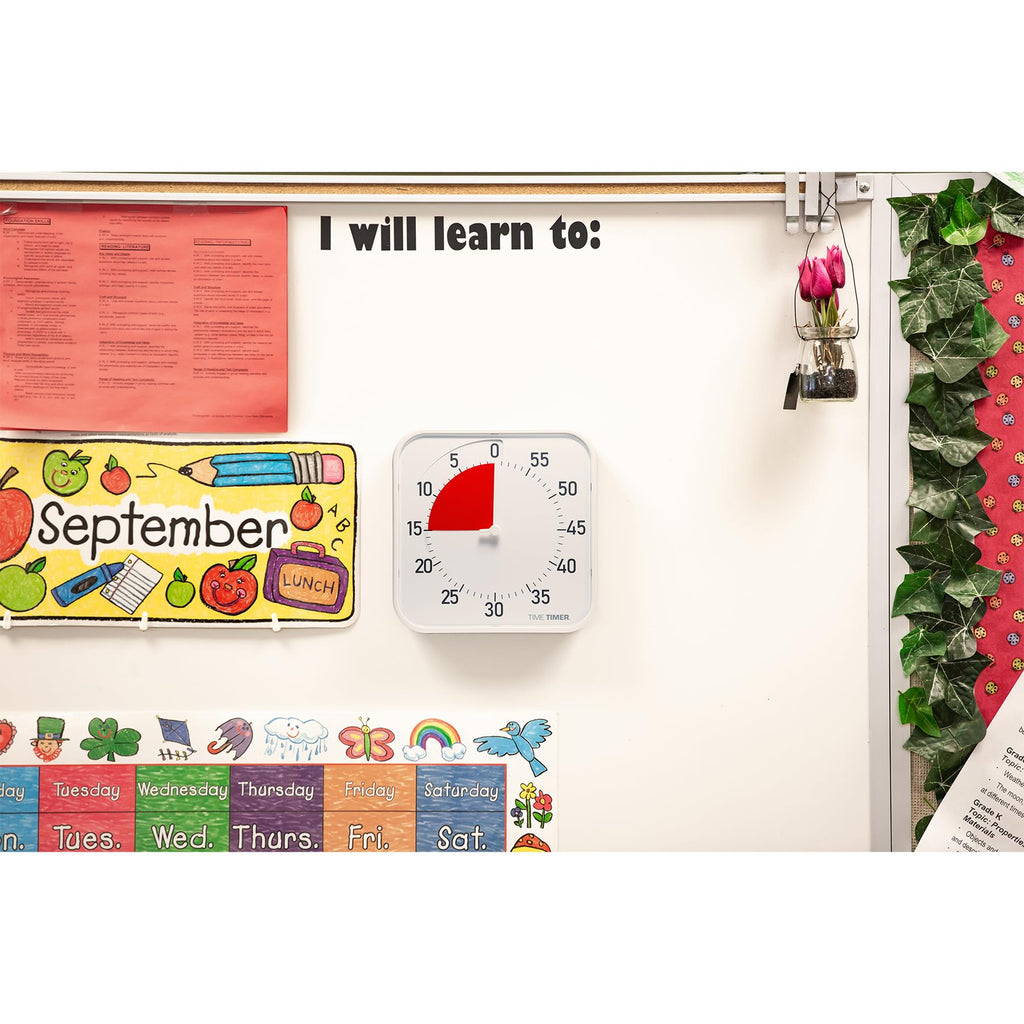 TIME TIMER 12 inch Visual Timer 60 Minute Kids Desk Countdown Clock with Dry Erase Activity Card, Also Magnetic for Classroom, Homeschooling Study Tool, Task Reminder, Home and Kitchen Timer