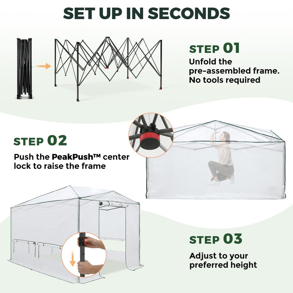 EAGLE PEAK Pop-Up Walk-In Greenhouse (Multiple Sizes)