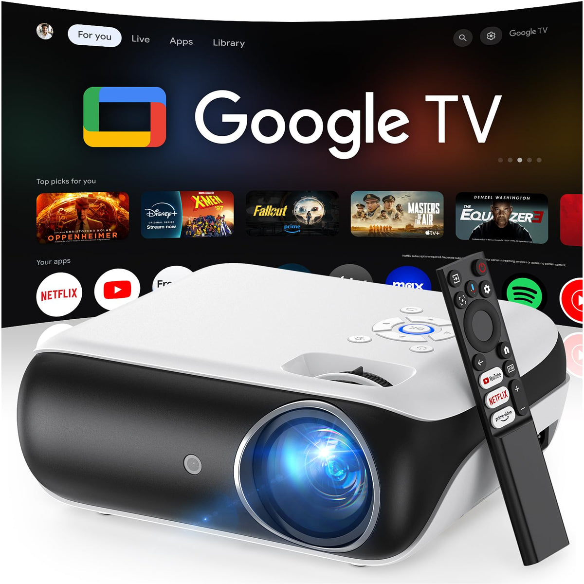 HAPPRUN Native 1080P Bluetooth Projector - Standard