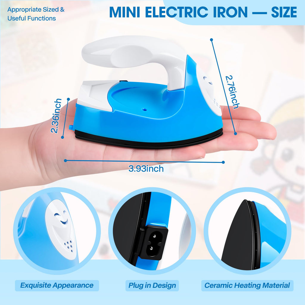 Mini Heat Press Portable Craft Iron For Fuse Beads, Black