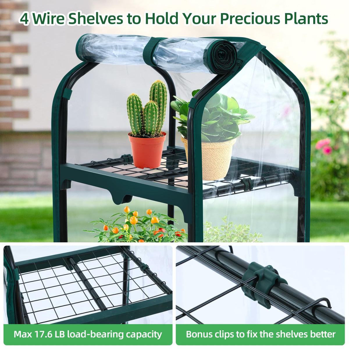 Ohuhu Portable Greenhouse with 4 Shelves (Mini & Large Sizes)