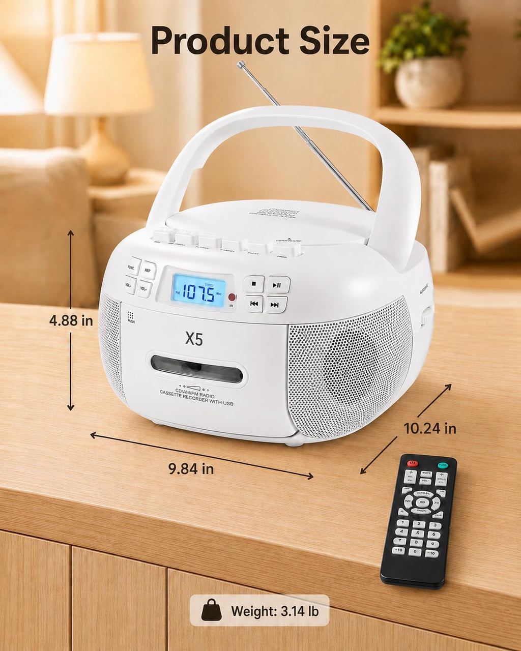 G Keni CD & Cassette Boombox for Learning (K–12)