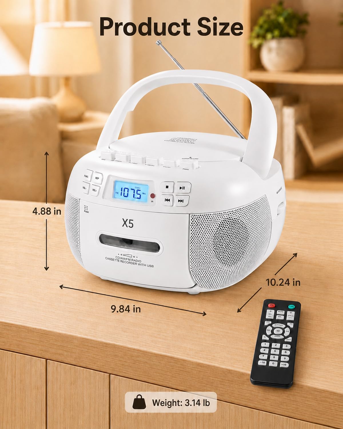 G Keni CD & Cassette Boombox for Learning (K–12)