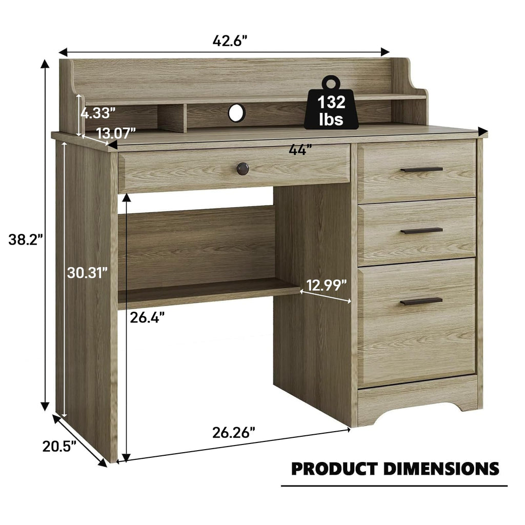 4 EVER WINNER 44-Inch Student Desk with Drawers