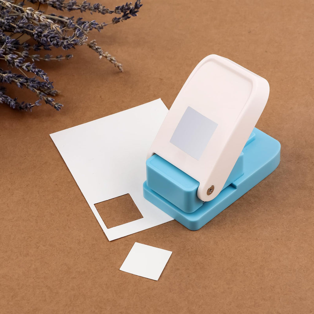 Stamp Puncher 1inch Square Postage Stamp Punch |Stamp Hole Puncher| Scalloped Rectangle Lever Action Paper Punches for Crafting Scrapbooking DIY Card Making Arts Crafts Supplies