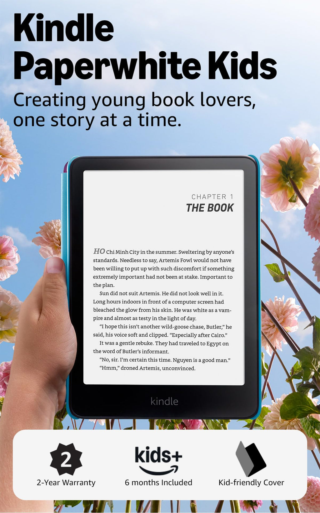 Amazon Kindle Paperwhite Kids 16GB (2024 model) – large 7" glare-free display – Kids read an average of 1+ hour per day with Kindle – Diary of a Wimpy Kid
