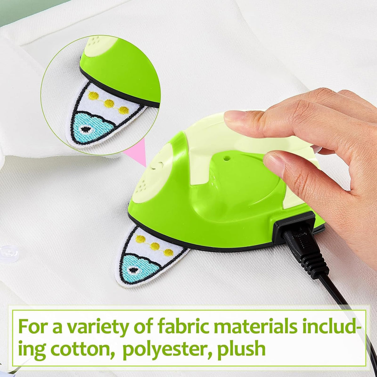 Honoson Mini Iron for Craft Small Iron on Patch Fuse Bead, Mint Green
