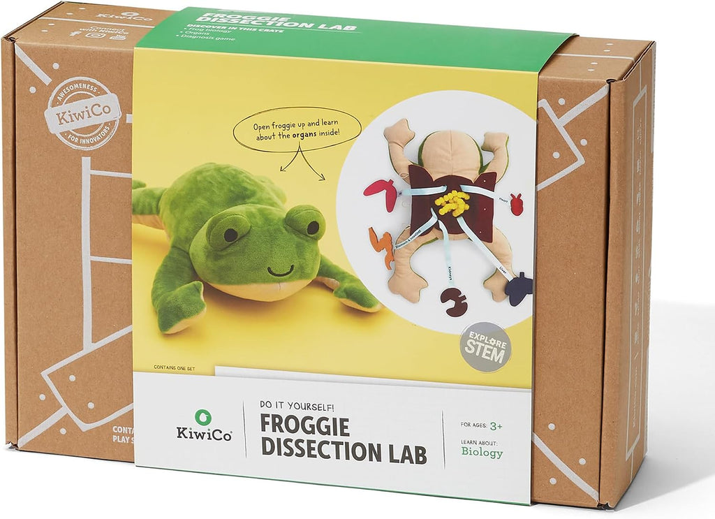 KiwiCo Froggie Lab Dissection Plush Animal Toy 5-Piece Anatomy Set, Ages 3+