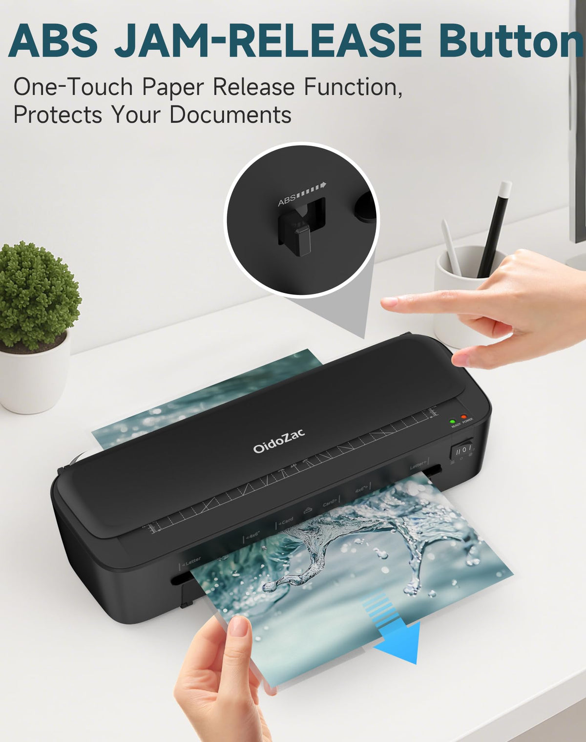 OidoZac: 9" 11-in-1 Laminator with Never-Jam Technology & 36 Sheets