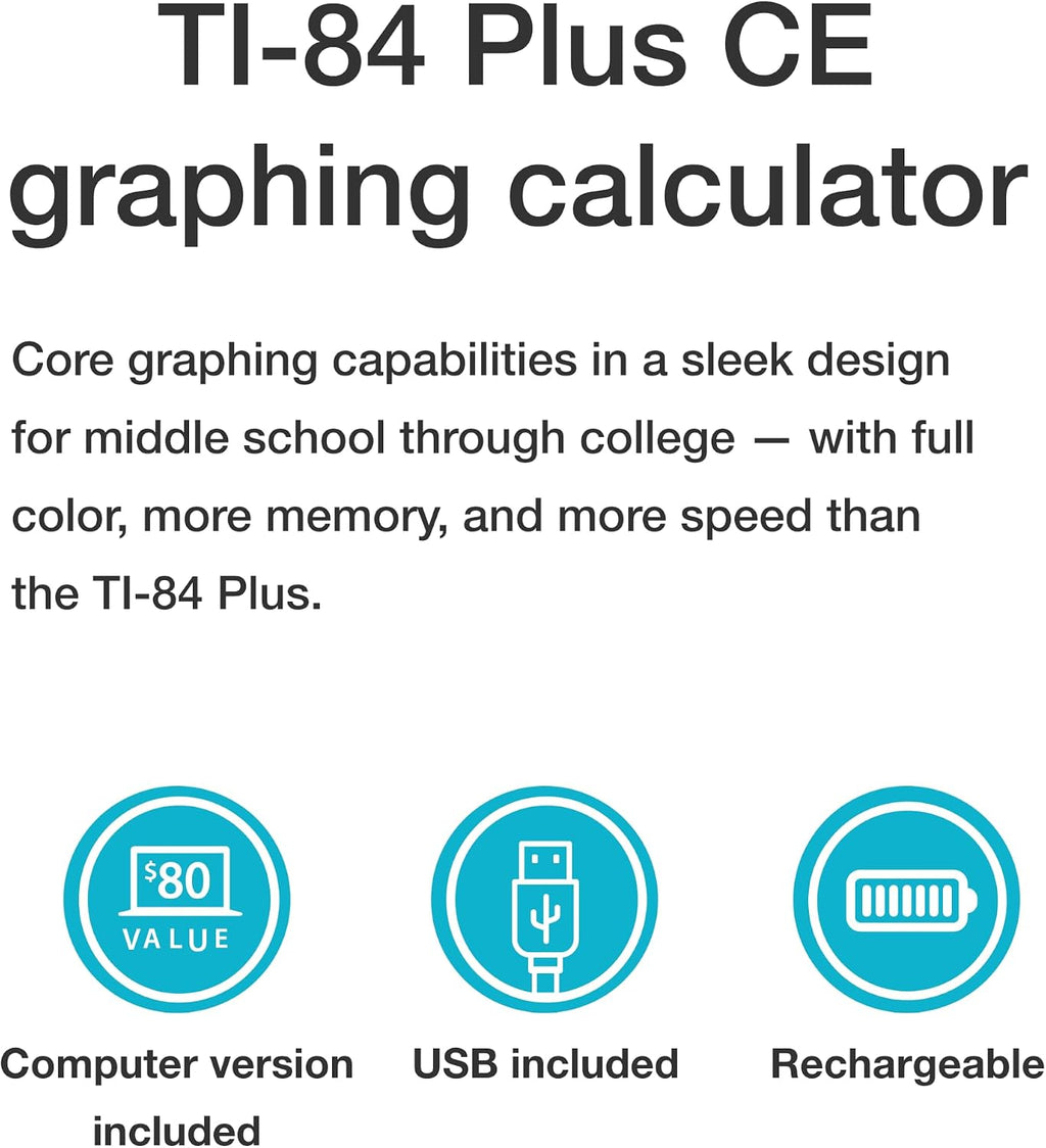 Texas Instruments TI-84 Plus CE Color Graphing Calculator