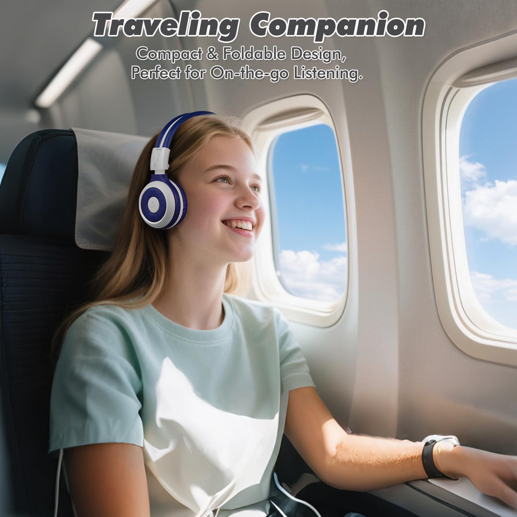 SIMOLIO Kids Wireless Headphones w/Mic for School,75/85/94dB Safe Volume