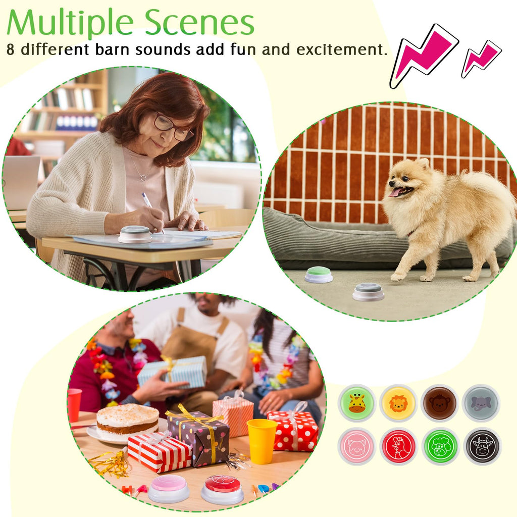 Syhood 8 Pcs Animal Sounds Buzzer for Trivia, Classic Style