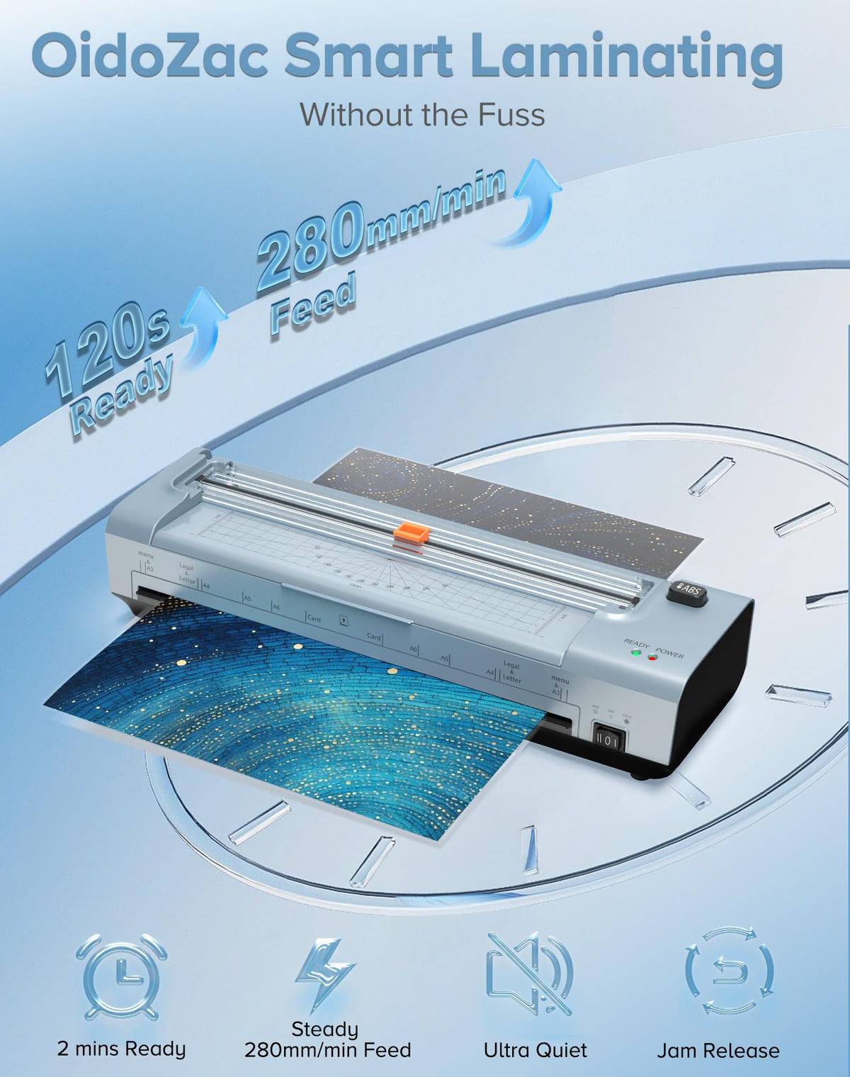 Laminator Machine 13 Inch, Mica Heating Dual Roller for Professional Lamination, 11x17 Personal Laminator with Laminating Pouches for Teachers, Hot & Cold Thermal Laminate for Home, Office