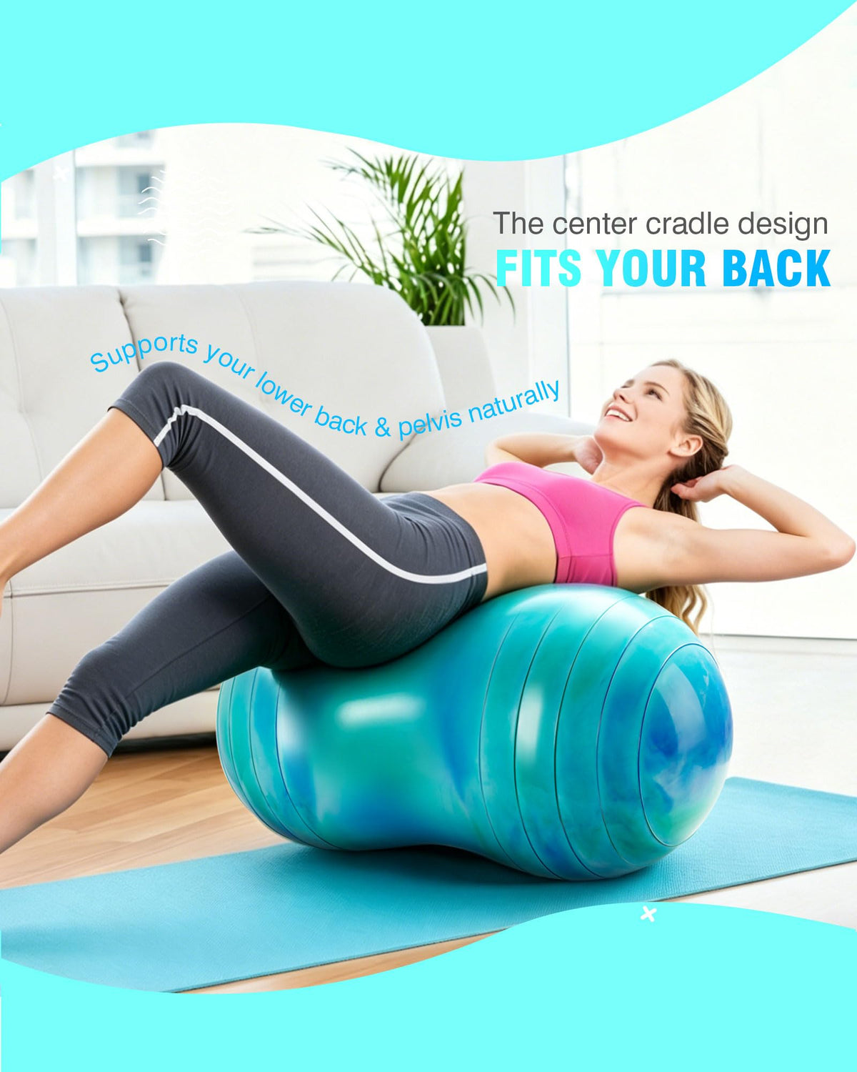 ZOOJOY Peanut Ball for Kids and Adults, 18/20Inch Anti-Burst Exercise Ball