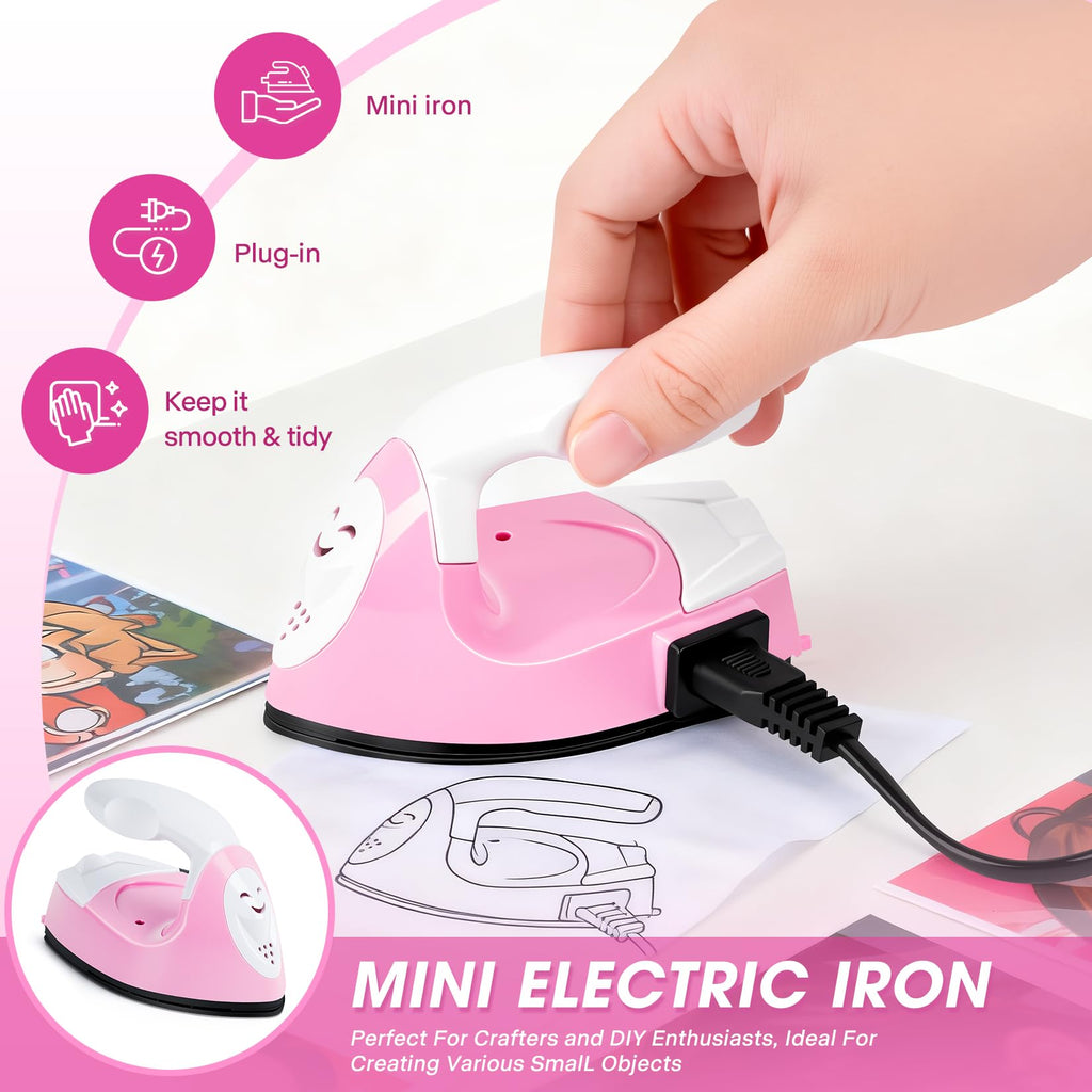 Mini Heat Press Portable Craft Iron For Fuse Beads, Black