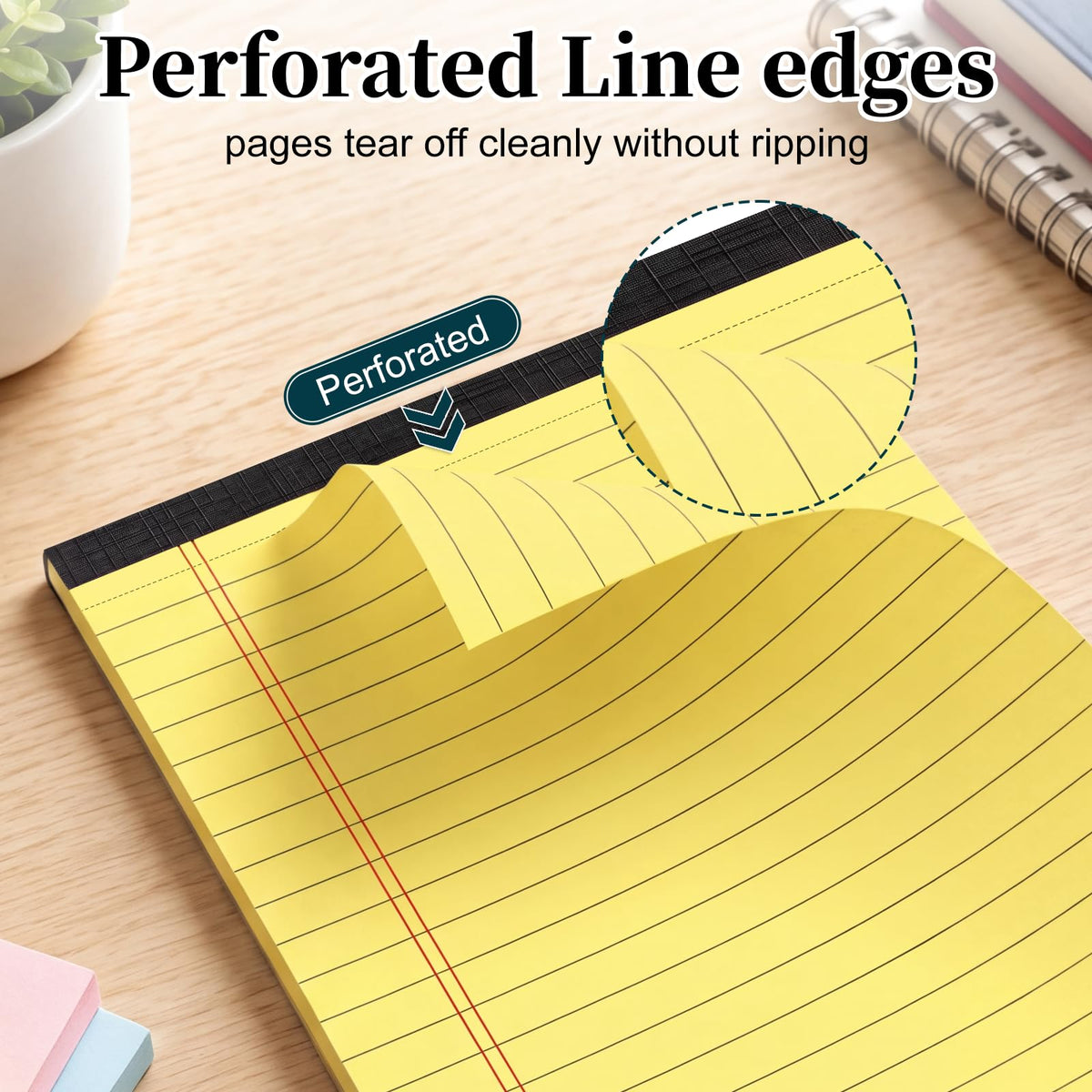 7 PCS Note Pads 5x8 Small Legal Pads 210 Sheets, Perforated Small Notebook Notepad 5 x 8 ,College Ruled Lined Paper Pads 80GSM, Mini Hard Backing Writing Pads Memo for Work School &Office Supplies-Multicolor