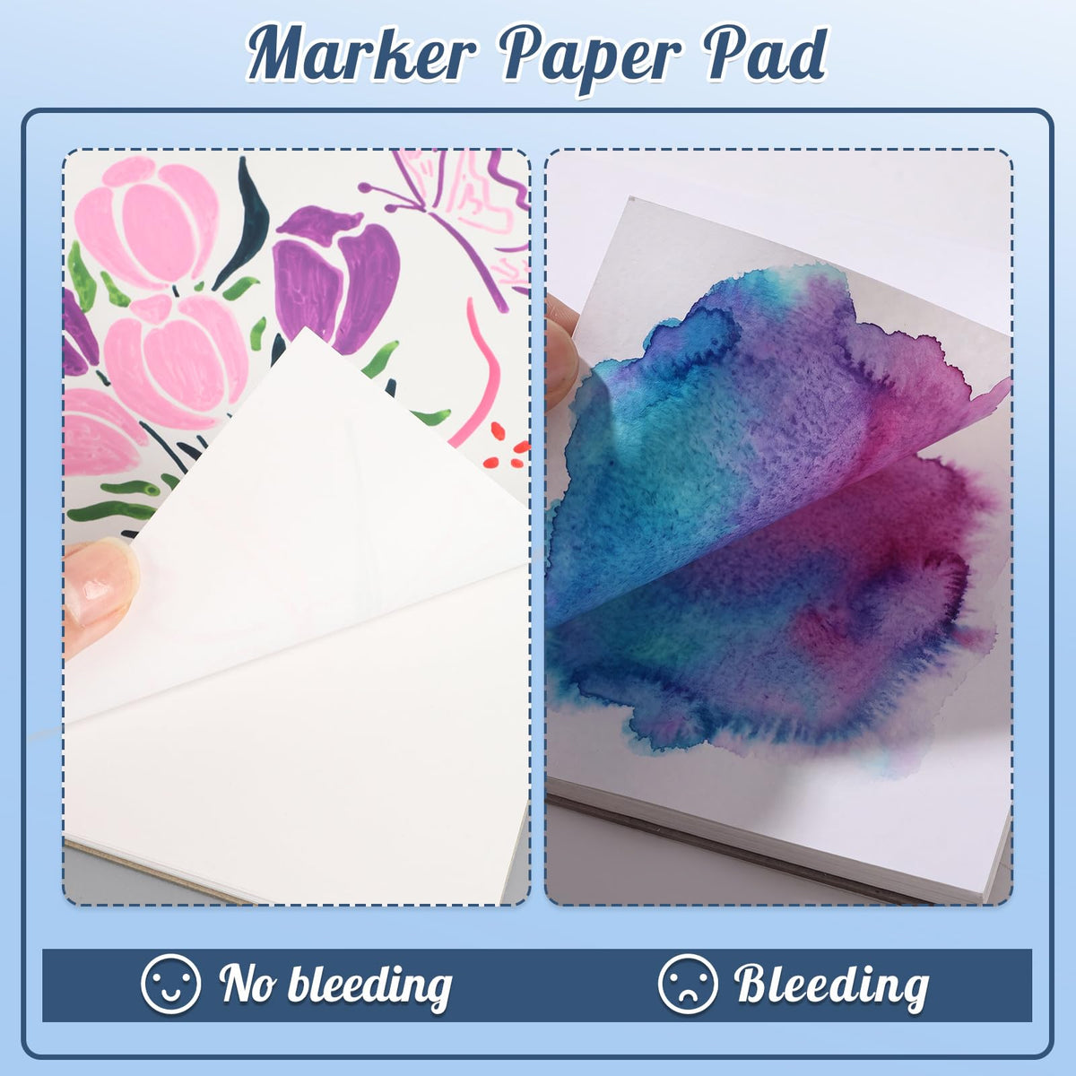 50 Sheets Marker Paper Pad, 7.6 × 7.6 in, 120gsm Alcohol Marker Paper