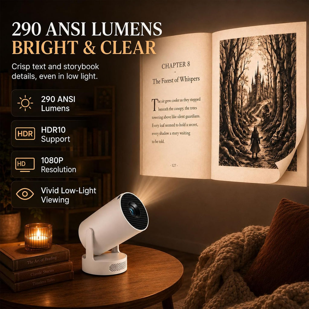 BookGlow Smart Reading Projector with Adjustable Stand
