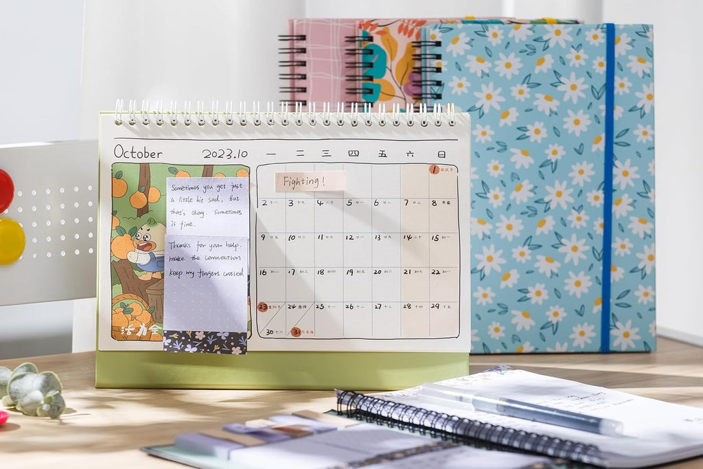 A5 Spiral Sticky Notebook,with 9 pads of decorated sticky notes and a handy notebook,for Bible study;Note Pads Teacher Appreciation Gift Writing Memo Pads School Office Supplies and Daily Life Organization (Daisy)