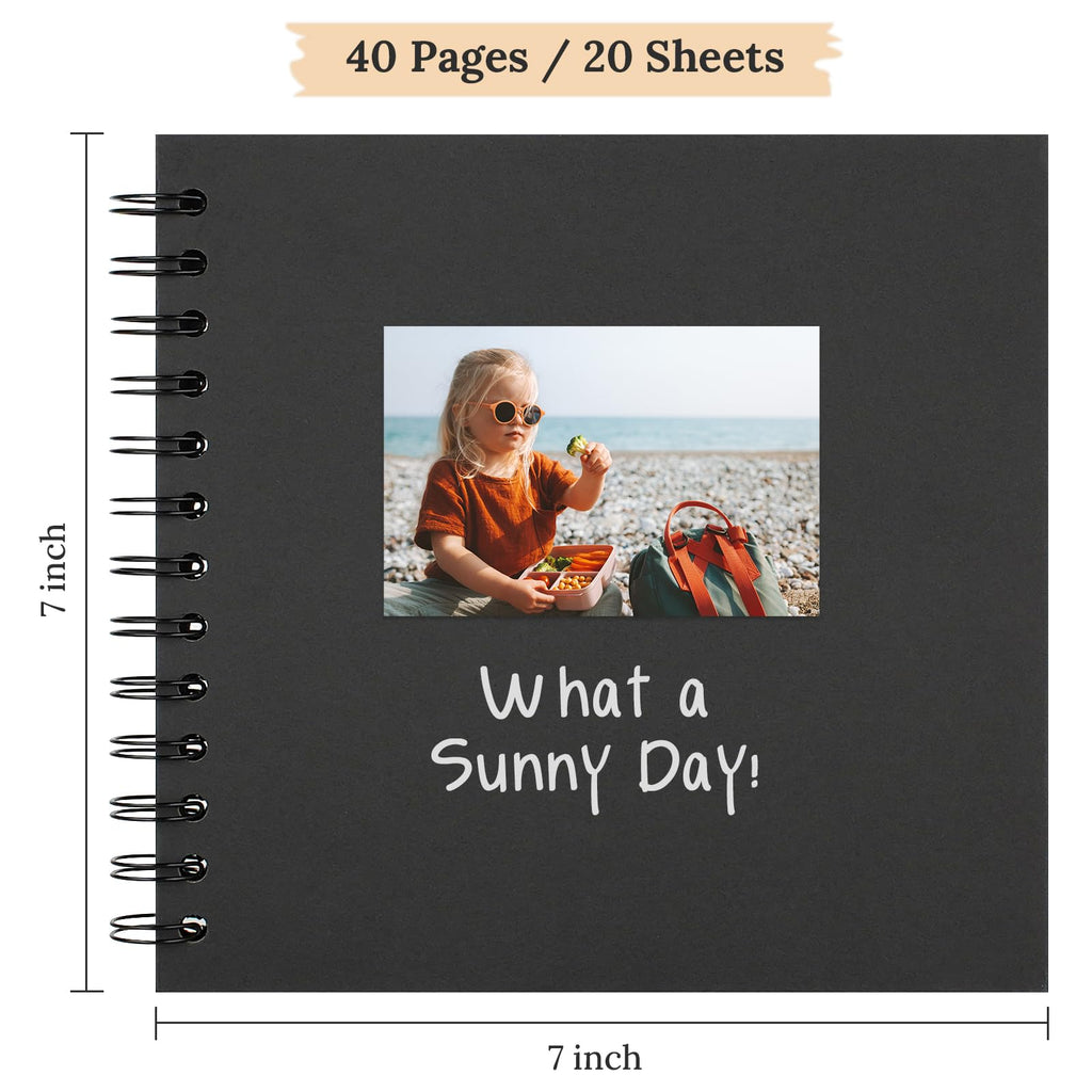 Polaroid Scrapbook Photo Album 7"x7" 20 Sheets 40 Pages Kraft Paper Khaki
